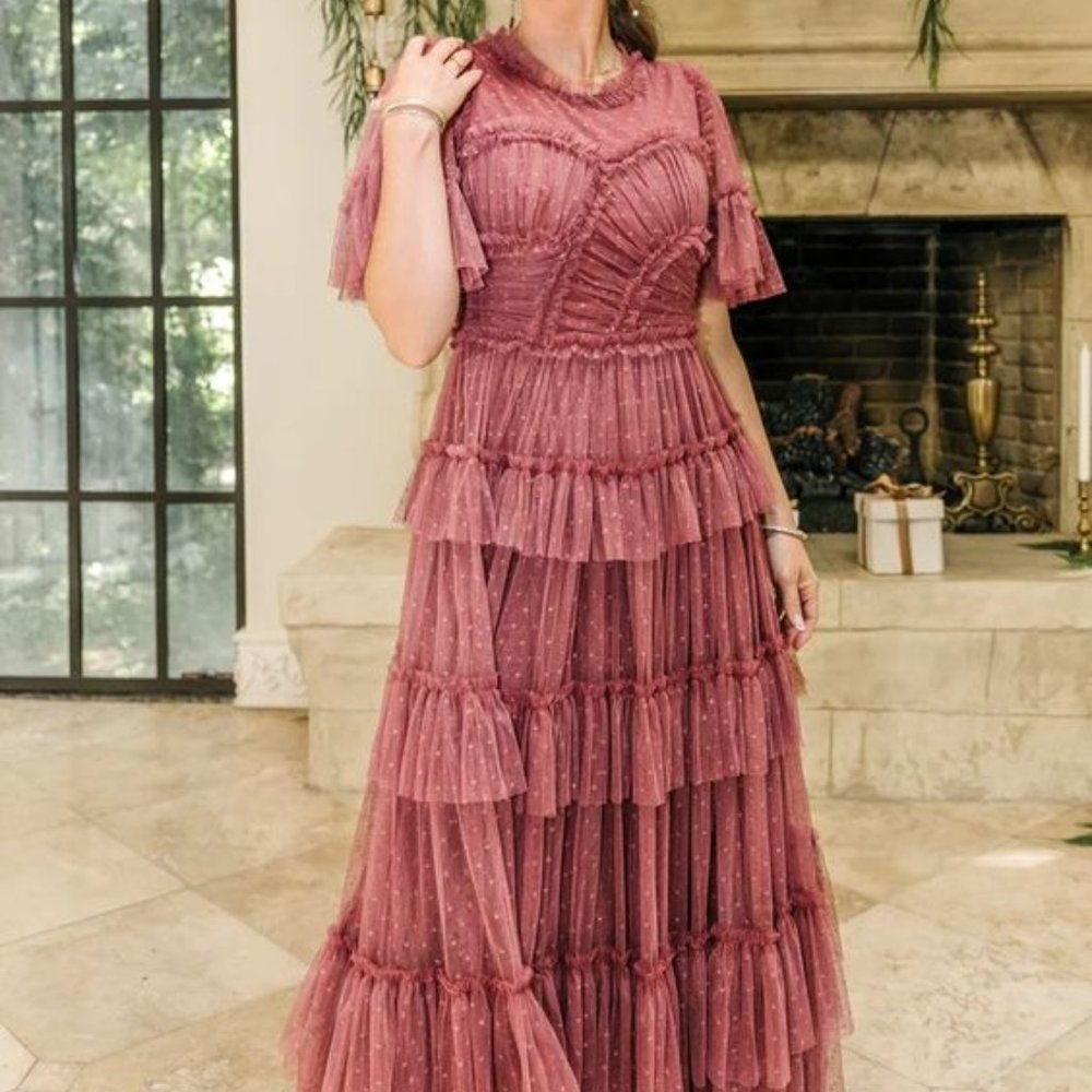WHIMSICAL DRESS IN MULBERRY